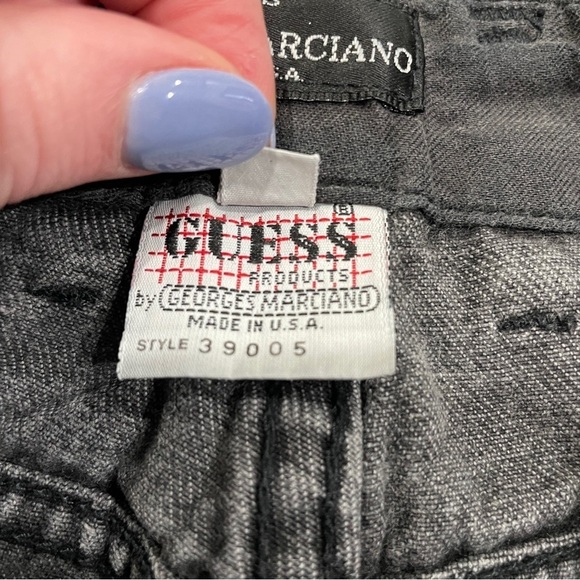 Guess by Georges Marciano Vintage Black Distressed Button Fly Tapered Leg Jeans - Picture 7 of 12